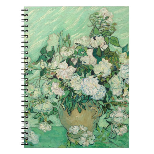 Caderno Espiral Rosas Vincent van Gogh Impressionista (Frente)