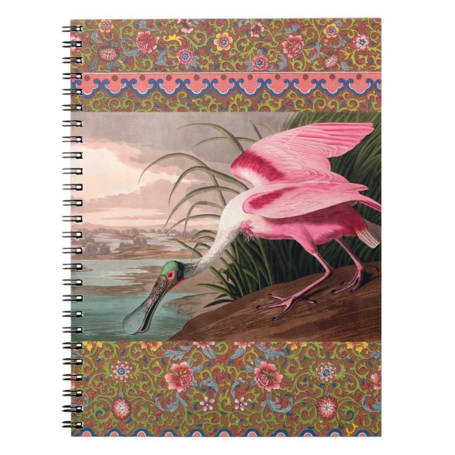Caderno Espiral Roseate Spoonbill Audubon Bird Willife (Frente)