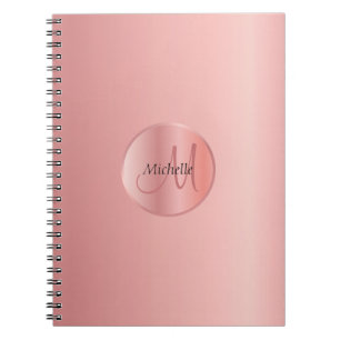 Caderno Espiral Rosegold Elegant Modelo Monogrammed