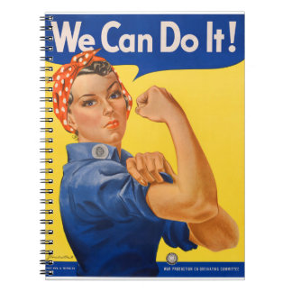 Caderno Espiral Rosie, o Poster vintage Riveter