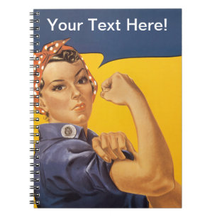 Caderno Espiral Rosie o rebitador nós podemos fazê-lo! Seu texto