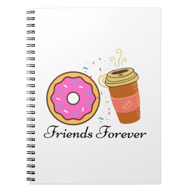 Caderno Espiral rosquinha de café para sempre (Frente)
