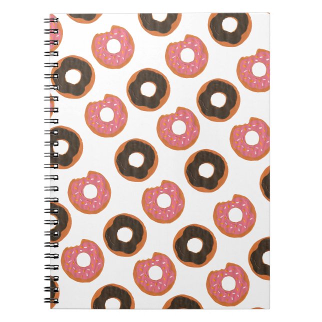 Caderno Espiral Rosquinha - Padrão de Rosquinha original pintado à (Frente)