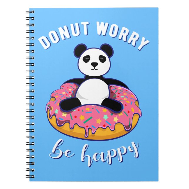 Caderno Espiral Rosquinha Preocupada Seja Feliz II (Frente)