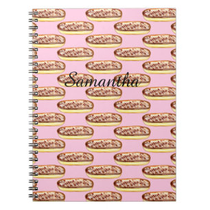 Caderno Espiral Rosquinhas de Eclaira de Aquarela de Chocolate