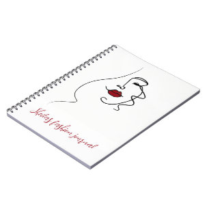 Caderno Espiral Rosto da Mulher Desenho de Linha