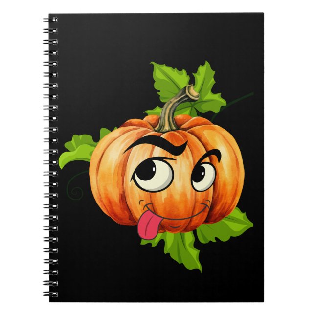 Caderno Espiral Rosto de Abóbora Engraçado (Frente)