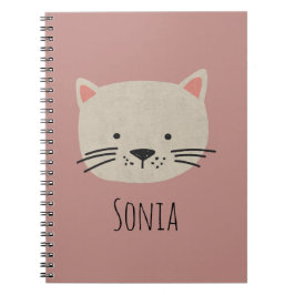 Caderno Espiral Rosto de Gatos Brancos