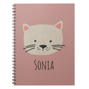 Caderno Espiral Rosto de Gatos Brancos