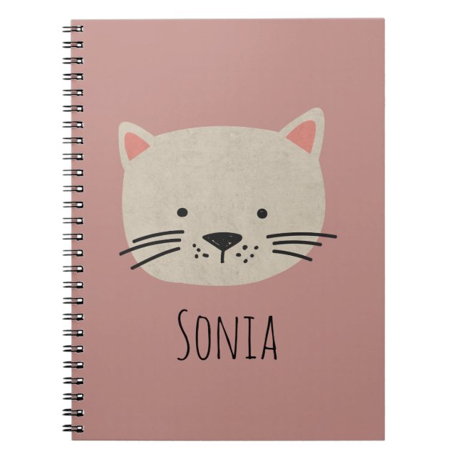 Caderno Espiral Rosto de Gatos Brancos (Frente)