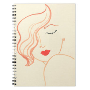 Caderno Espiral rosto de mulher abstrato