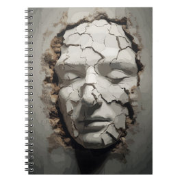 Caderno Espiral Rosto De Mulher Provocando Do Antigo Planador