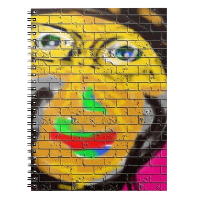 Caderno Espiral Rosto do velho Wise Biker, Arte de Grafite (Frente)