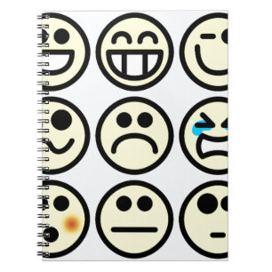 Caderno Espiral rosto feliz emoticon