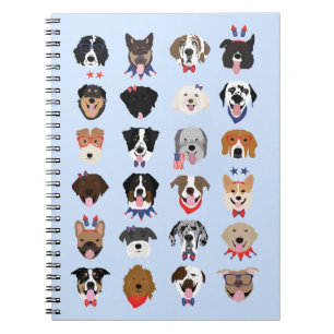 Caderno Espiral Rostos De Cachorro Do Quarto De Julho