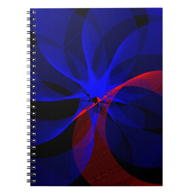 Caderno Espiral Rotating Blue Accent Geometric Spiral Notebook (Frente)