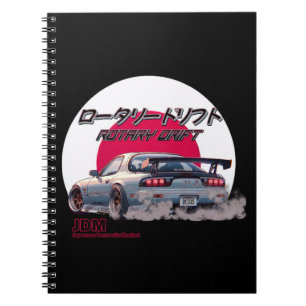 Caderno Espiral Rotativa RX-7 - Legenda da Rua Japonesa