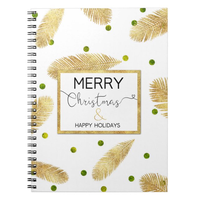 Caderno Espiral Roteiro Dourado de Literatura Feliz de Natal - Not (Frente)