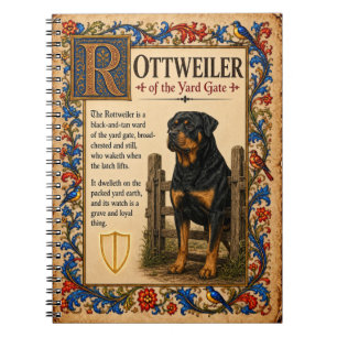 Caderno Espiral Rottweiler, Arte Medieval de Bestiário