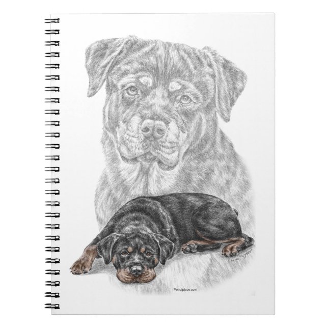 Caderno Espiral Rottweiler Dog Art (Frente)