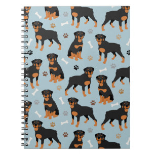 Caderno Espiral Rottweiler Ossos e Patas Cães