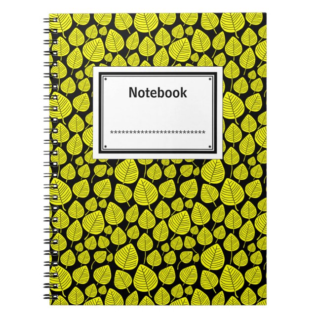 Caderno Espiral Rotulado - Amarelo em preto (Frente)