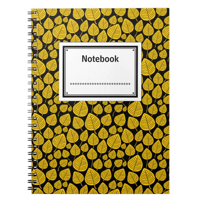 Caderno Espiral Rotulado - âmbar em preto (Frente)