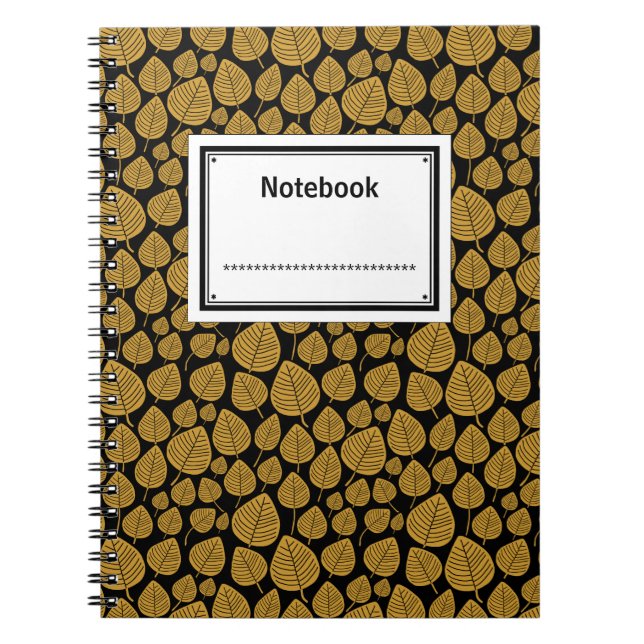 Caderno Espiral Rotulado - Castanho Dourado a Preto (Frente)
