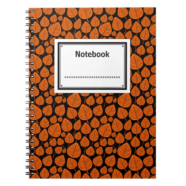 Caderno Espiral Rotulado - Laranja a Preto (Frente)