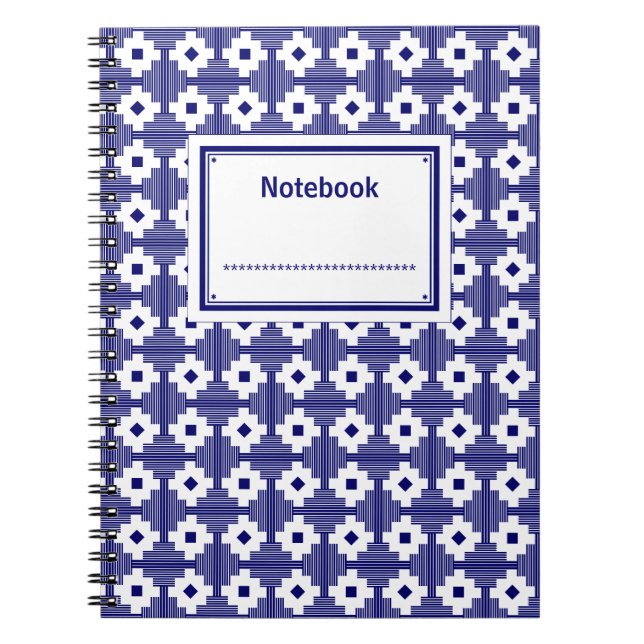 Caderno Espiral Rotulado - Marinho profundo em branco (Frente)