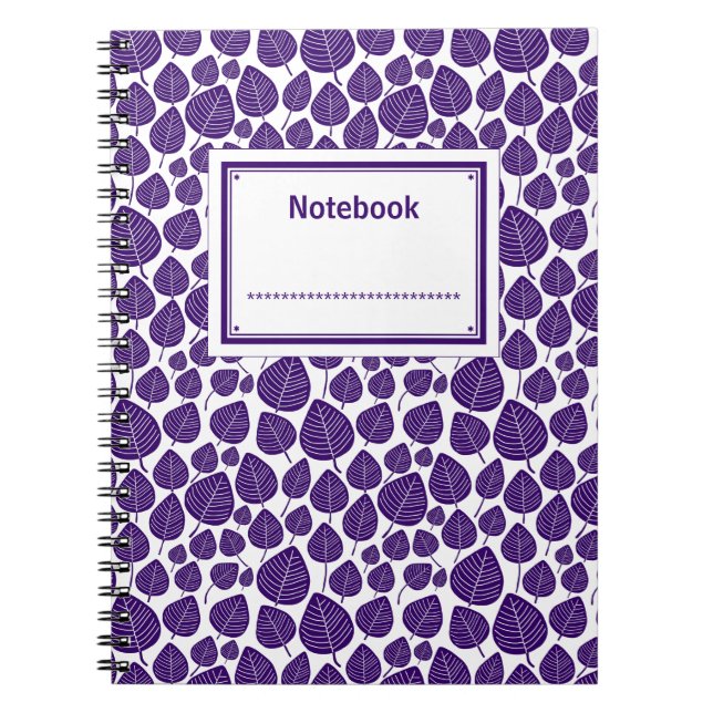 Caderno Espiral Rotulado - Roxo Fundo Branco (Frente)