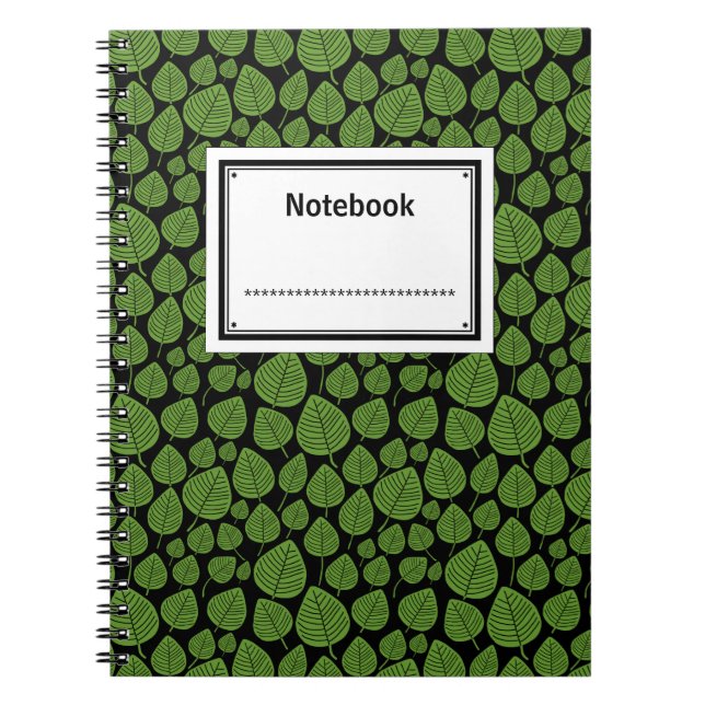 Caderno Espiral Rotulado - Verde Avocado em Preto (Frente)