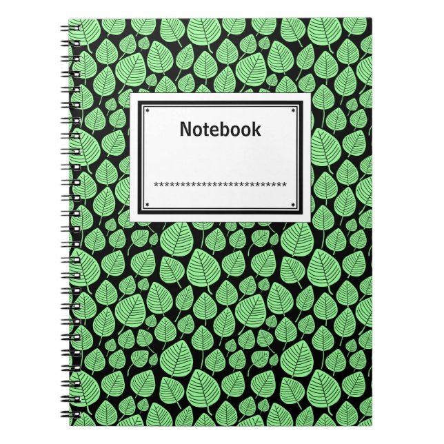 Caderno Espiral Rotulado - Verde mint em preto (Frente)