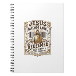 Caderno Espiral Rótulo de Código de Barras de Jesus Resgatado Rótu
