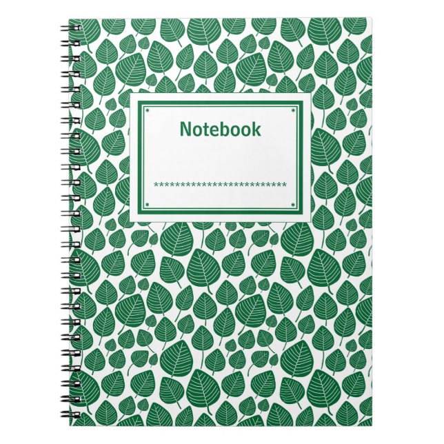 Caderno Espiral Rótulo - Floresta Verde em Branco (Frente)