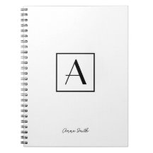 Rótulo Monograma Inicial Preto e Branco Profission