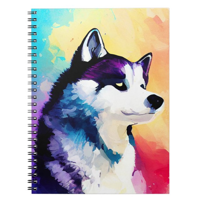 Caderno Espiral Rouco Cão Natureza Selvagem Pintura De Cor Animal (Frente)