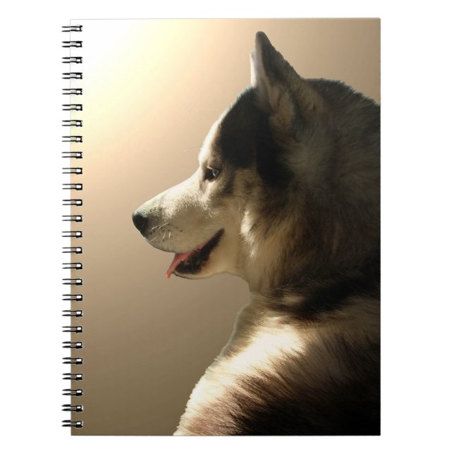 Caderno Espiral Rouco Notebook Siberian Husky Pup Diário Book (Frente)