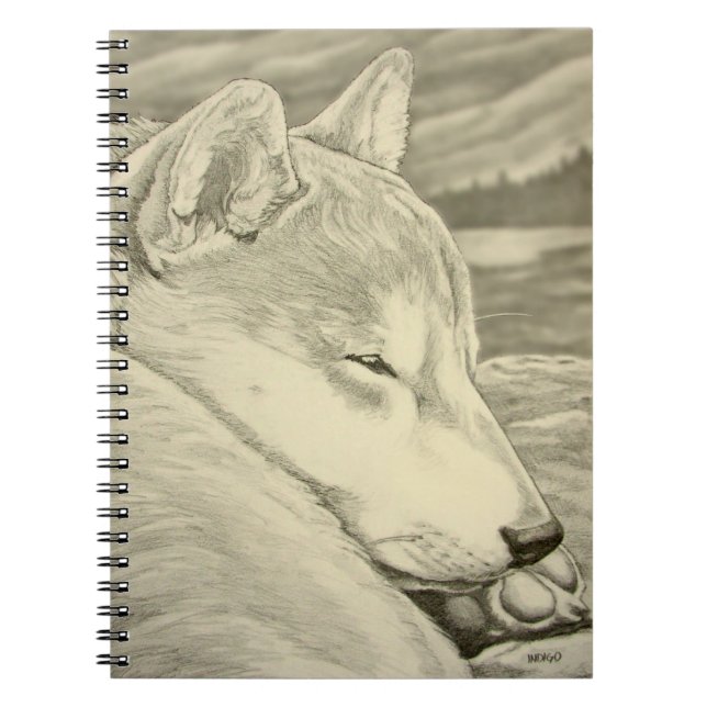 Caderno Espiral Rouco Shiba Inu Para Blocos De Arte Para Blocos Sh (Frente)