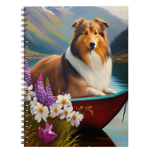 Caderno Espiral Rough Collie em um Paddle: Uma Aventura Cênica (Frente)