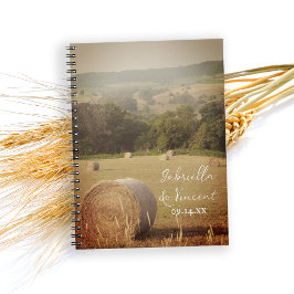 Caderno Espiral Round Hay Bales Fazenda Livro de Convidados