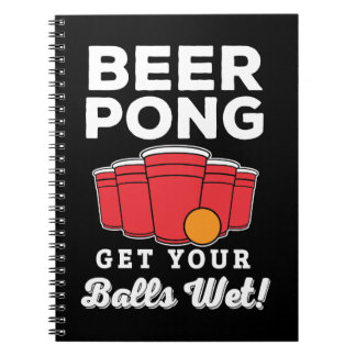 Caderno Espiral Roupa engraçado da chalaça das bolas de Pong da