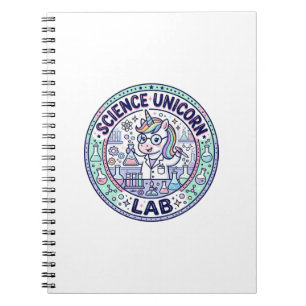 Caderno Espiral Roupa Pronta de Unicórnio Ciência Unicórnio Lab PO