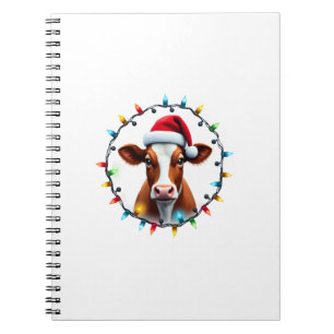 Caderno Espiral Roupas de Natal de Animais de Fazenda para Agricul
