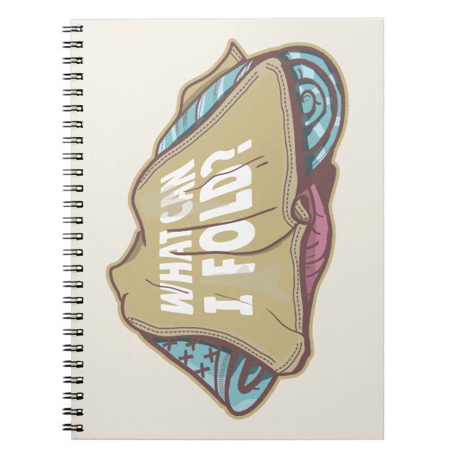 Caderno Espiral Roupas dobráveis, dia de lavanderia (Frente)