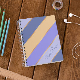 Caderno Espiral Roxo Azul Violeta Amarelo Dourado Personalizado Li