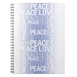 Caderno Espiral Roxo Branco Paz Amor