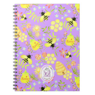 Caderno Espiral Roxo de Abelha