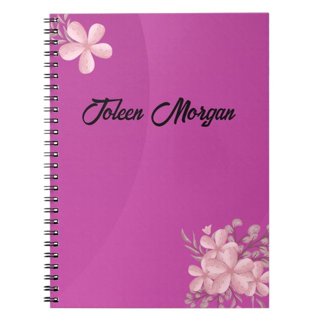 Caderno Espiral Roxo de Gradiente de Cuta Personalizado (Frente)