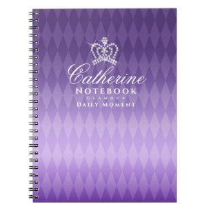 Caderno Espiral Roxo de luxo da Coroa
